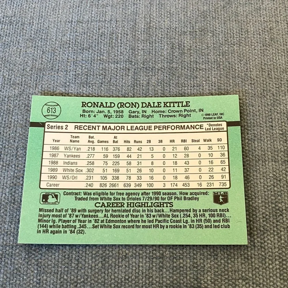 1991 Donruss Baltimore Orioles Baseball Card Trading Card